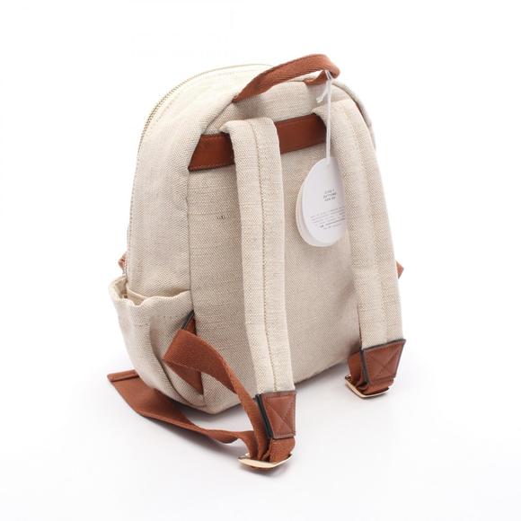 Chloe Backpack Bag White Leather Brown Ivory - Picture 1 of 4